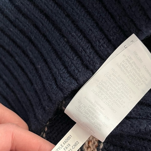 Madewell Wool Blend Striped Metcalf Mockneck Sweater Dark Nightfall - Picture 12 of 12